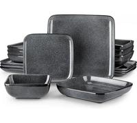 Lot de serviettes carrées grises - 16 pièces - Pour 4 personnes - Design moderne