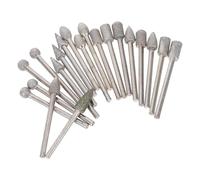 Lot de Set de Meules en Carborundum 20 Pièces | Accessoires pour Outils Rotatifs, Usage sur Céramique et Métal, Finition Précise, Coloris Argenté
