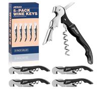 Lot De Sommelier Tire-Bouchons Jiesiao, Double Charnière Coupe (5 Pack) | Tire-Bouchon Pro Acier Inoxydable Ultra-Résistant, Pour Serveurs, Barmen