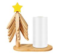Lot de sous-verres design en bois | Dessous de verre isotherme pliable | Avec support et design étoile en tissu | Manique pliable pour assiettes, bols, tasses, théières sur table à manger et cuisine