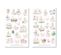 Lot de stickers canards - Printemps poussins canards mignons animaux Journal Planificateur Fleurs Vacances Pâques Nature Jardin Papillon Rose