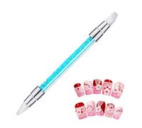 Lot de stylos pour sculpture des ongles : pinceaux en silicone à double point, outil de pointage, applicateur de strass, stylo pour sculpter le vernis gel, pointes de burin de