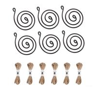 Lot de supports pour plantes aériennes avec corde de jute réglable pour suspendre tillandsia sans terre Noir Support vertical en fer pour petite ou grande taille (F)