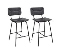 Lot de tabourets de bar et d'ilot TIDRA en métal et assise rotin 65cm