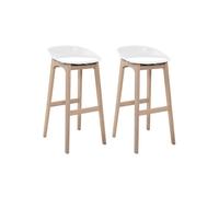 Lot de tabourets de bar RIVA en chêne et assise plastique 75cm