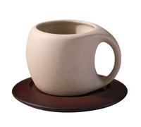 Lot de Tasses à Café Céramique Rétro avec Soucoupes et Cuillère Americano et Thé Idée Cadeau Élégant pour Après-midi
