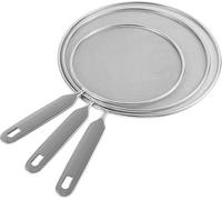 Lot de trois protections pour casseroles, poêles, supports de poêles et poêles ; protection multifonctionnelle en acier inoxydable contre les taches d'huile, les taches de graisse, les éclaboussures d