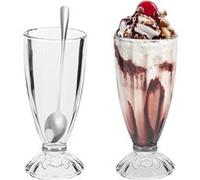 Lot de verres à milkshake et sundae avec cuillères