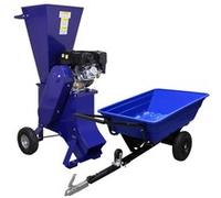 Lot Déchiqueteuse de Bois 420cc, Remorque TT, Brouette, Broyeur Moteur 4 Temps G