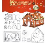 Lot d'emporte-pièces pour maison en pain d'épices de Noël, 28 emporte-pièces en acier inoxydable pour gâteaux à thème, gâteaux d'anniversaire, pâte à sucre, biscuits et sandwichs.