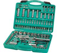 Lot douilles et cliquets 110 pièces | WIESEMANN 80126 | acier au chrome-vanadium | cliquets 1/2" et 1/4" | douilles 6 pans | vis Phillips et Pozidriv | dans un coffret