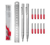 Lot d'outils de Marquage Avec 2 Aiguilles de Marquage en Acier Au tungstène, 10 Pointe à Tracer de Rechange, Règle en Acier de 15 cm et Queue Magnétique pour Déchirer et Graver le Métal le Verre