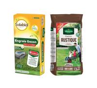 Lot d'un sac de Gazon rustique 5kgs et d'un sac engrais gazon 10kgs-
