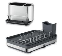 Lot égouttoir extensible 51 cm et organisateur d'évier en inox Mathon