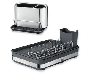 Lot égouttoir extensible 51 cm et organisateur d'évier en inox Mathon