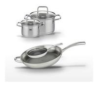 Lot Faitout 12cm & 16cm et Poêles 32cm & 24cm Elo Relief Evolution Inox