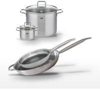 Lot Faitout 26cm, Faitout 16cm et Poêles 32/28cm Elo Relief Solution