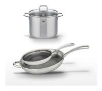 Lot Faitout 26cm & Poêles 28/32cm Elo Relief Evolution Inox