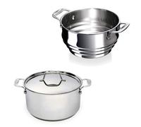Lot faitout inox Chef 20 cm avec couvercle et multi passoire vapeur Beka