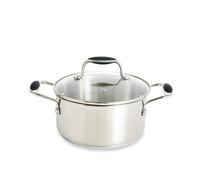 Lot faitout inox Excell'Inox 20 cm et couvercle en verre Mathon