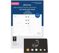 Lot Filo Recharge Format Pocket 2026 2027 Français 1 Jour Par Page Compatible Avec Filofax + 1 Index Adhésif Blumie (Scolaire 1 Jour)