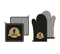 Lot Gant+ Manique 100%coton 185gsm Corse Blason