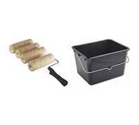 Lot gros chantier spécial antigoutte avec 4 recharges, NESPOLI & Seau à peinture de 8,5 litres gris