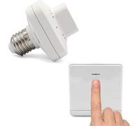 Lot Interrupteur + Adaptateur Douille FISHTEC Sans Fil ni Pile - Energie Cinétique Blanc G