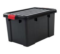 Lot IRIS OHYAMA comprenant 3 bacs de rangement à fermeture par clic - Power Box - SK-450 - plastique - noir - 50 L - 59 x 38,5 x 31,8 cm