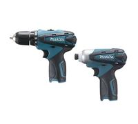 LOT MAKITA 10.8V 1.3Ah Li-Ion : Perceuse Visseuse DF330D + Visseuse à Choc TD090D en Coffret MAK-PAC - LCT204J