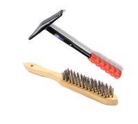 Lot Marteau pique soudure + brosse à soudure 3 rangs acier