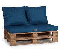 Lot matelas pour palette déhoussable avec assise de 120x80x10cm et dossier Bleu Petrole