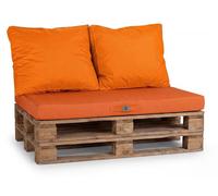 Lot matelas pour palette déhoussable avec assise de 120x80x10cm et dossier Orange