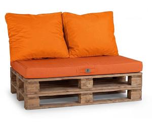 Lot matelas pour palette déhoussable avec assise de 120x80x10cm et dossier Orange