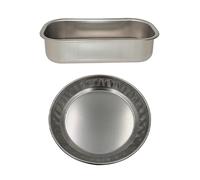 Lot moule à cake rectangulaire 25 cm et moule à tarte rond 24 cm en acier inoxydable Steel Pan