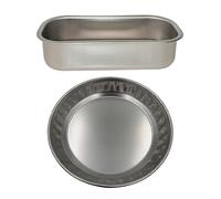 Lot moule à cake rectangulaire 30 cm et moule à tarte rond 28 cm en acier inoxydable Steel Pan