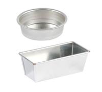 Lot moule à cake rectangulaire et moule rond 24 cm en fer blanc Gobel