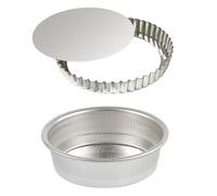 Lot moule rond 28 cm et tourtière 32 cm en fer blanc Gobel