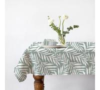 Lot nappe rectangle + 4 serviettes de table déperlante feuillage