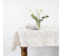 Lot nappe rectangle + 4 serviettes de table déperlante floral