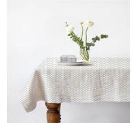 Lot nappe rectangle + 4 serviettes de table déperlante géométrique