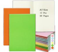 Lot of 12 Carnet de Notes A5, Cahier Page Blanche Kraft 60 Page/30 Feuillet