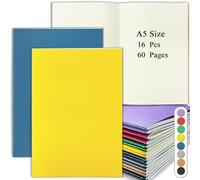 Lot of 16 Carnet de Notes A5, Cahier Page Blanche Kraft 60 Page/30 Feuillet | Cahier Blanc Carnet de Dessin Vierge Bloc Note pour Brouillon Ecriture Adultes Enfants École Bureau- 8 Couleurs