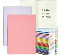 Lot of 24 Carnet de Notes A5, Cahier Page Blanche Kraft 60 Page/30 Feuillet