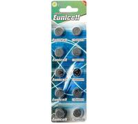 Lot / Pack 10 Piles Bouton Alcaline Eunicell AG10 / LR1130 / LR54 / LR1130L / 189 / 389 / G10A / G10-A / 389A / G10