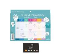 Lot Petit Calendrier Septembre 2026 Aout 2027 Planning Mural Hebdomadaire Bien S'Organiser, 23 x 18 cm + 1 Index Blumie (18 * 23 Scolaire Oberth)
