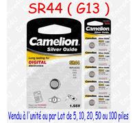 Pile Bouton SR Oxyde d'argent 1,55V : SR44 G13 357 A76 LR44 x1 5 10 20 50 ou 100