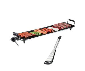 Lot plancha Teppan Yaki 90 cm DOM231 Livoo et spatule coudée Primeline Gefu