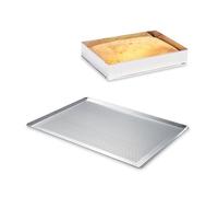 Lot plaque à pâtisserie perforée 40 cm + rectangle à gâteau extensible Mathon