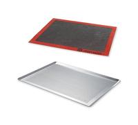 Lot plaque à pâtisserie perforée et tapis de cuisson perforé Mathon